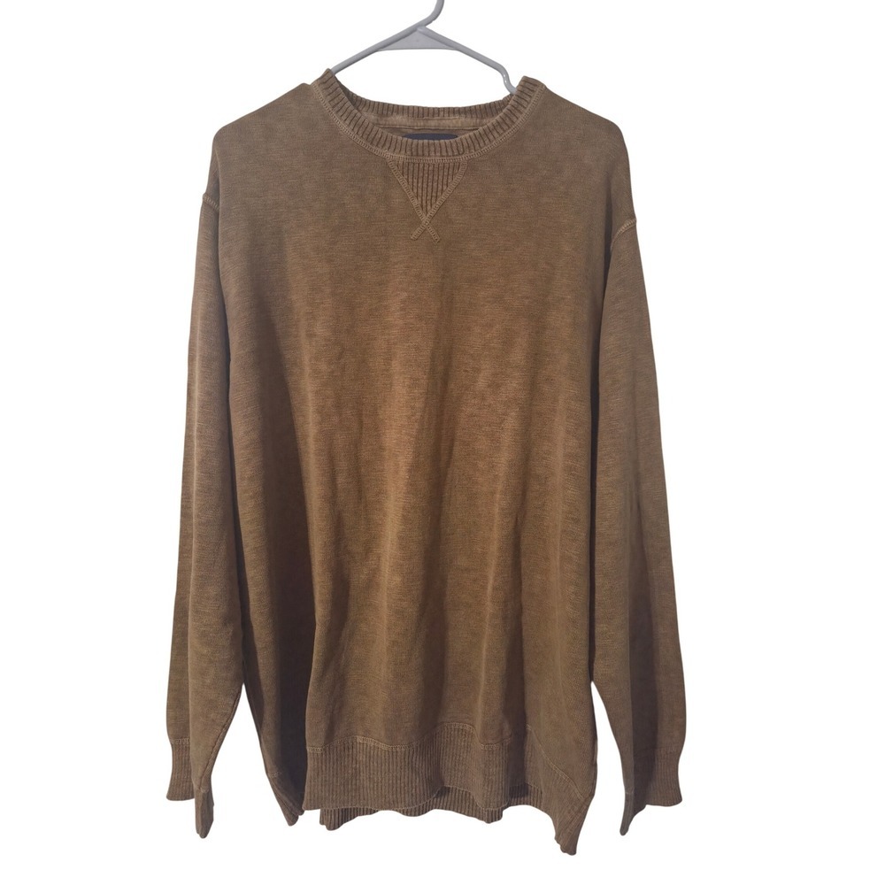 American Eagle Outfitters Mens XXL Long Sleeve Crew Neck Cotton Sweater Brown